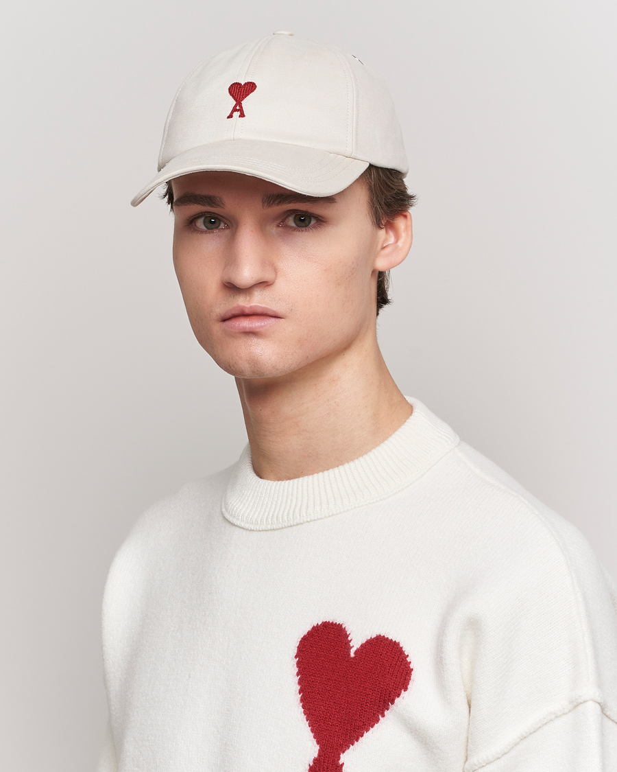 Herren | AMI Heart Logo Cap Chalk White | AMI | Heart Logo Cap Chalk White