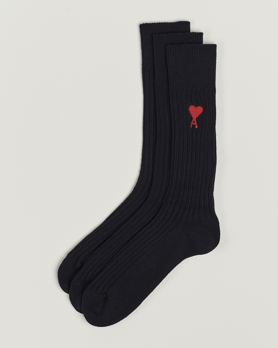 Herren | Unterwäsche | AMI | 3-Pack Heart Socks Black
