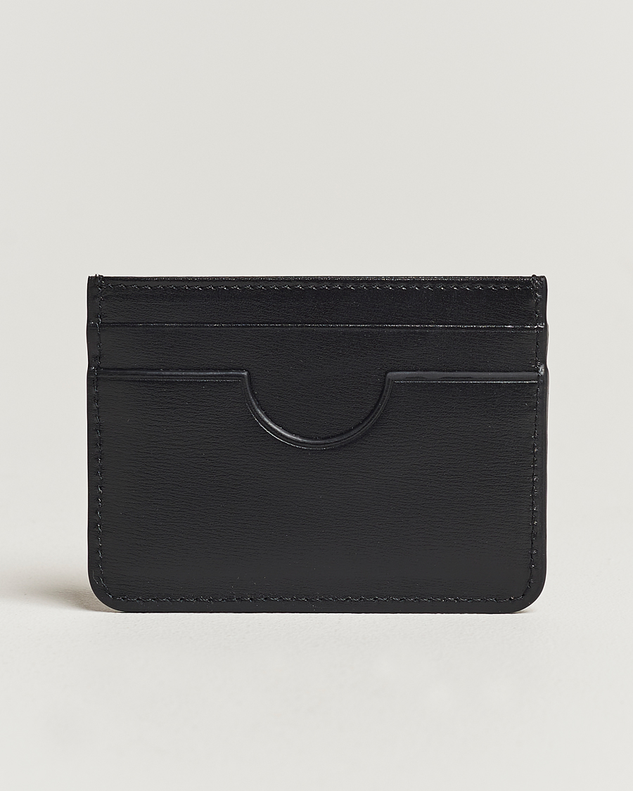 Herren | AMI Tonal Heart Logo Leather Card Holder Black | AMI | Tonal Heart Logo Leather Card Holder Black