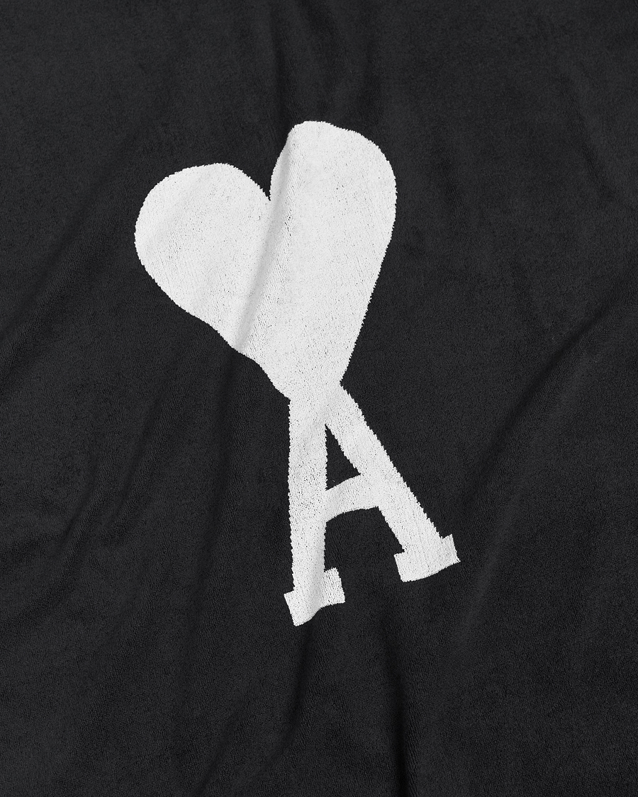 Herren | AMI Heart Logo Beach Towel Black/White | AMI | Heart Logo Beach Towel Black/White