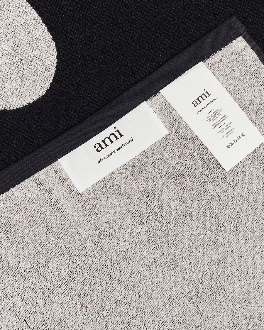Herren | AMI Heart Logo Beach Towel Black/White | AMI | Heart Logo Beach Towel Black/White