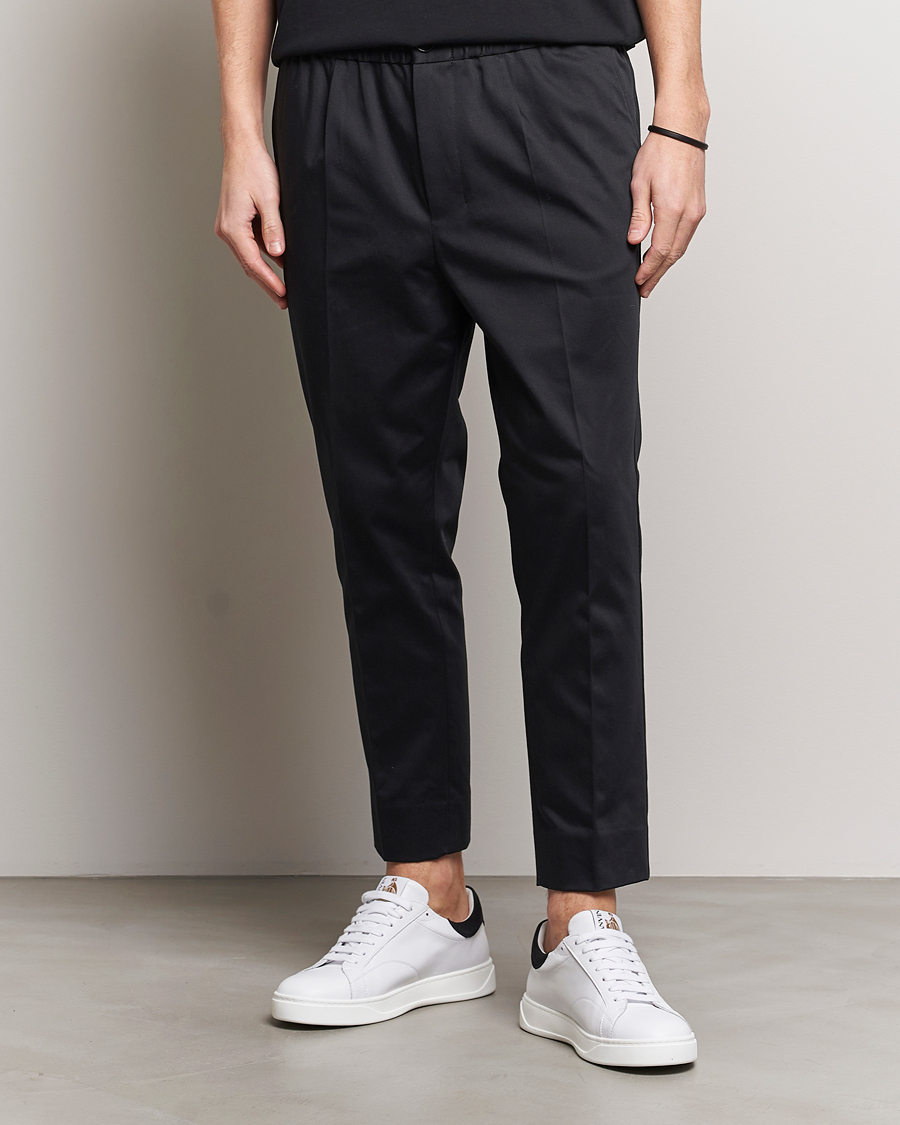 Herren | Hosen | AMI | Cotton Drawstring Trousers Black
