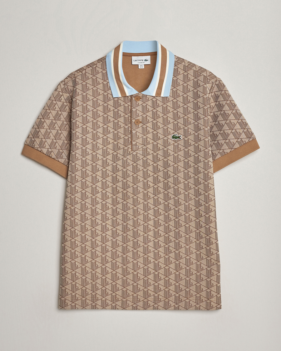 Herren | Poloshirts | Lacoste | Classic Fit Monogram Polo Croissant/Cookie