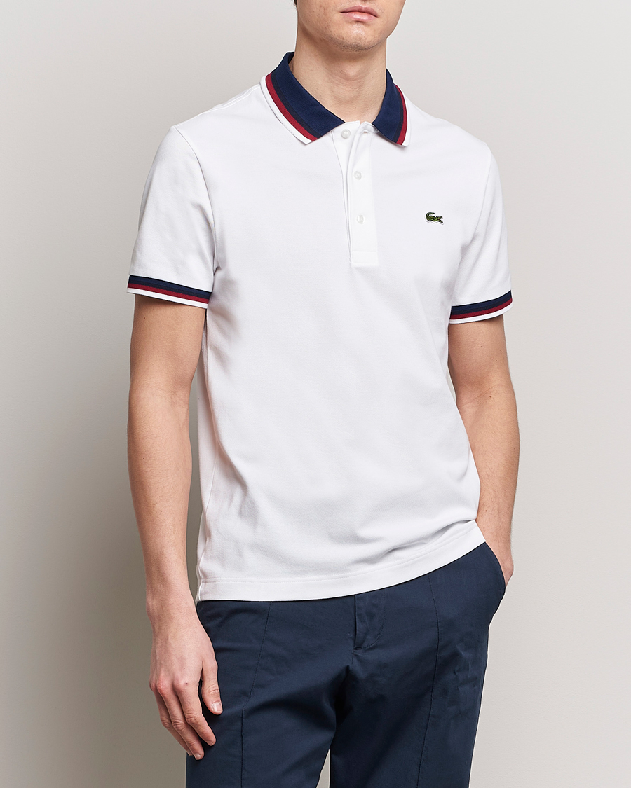 Herren | Poloshirts | Lacoste | Regular Fit Tipped Polo White