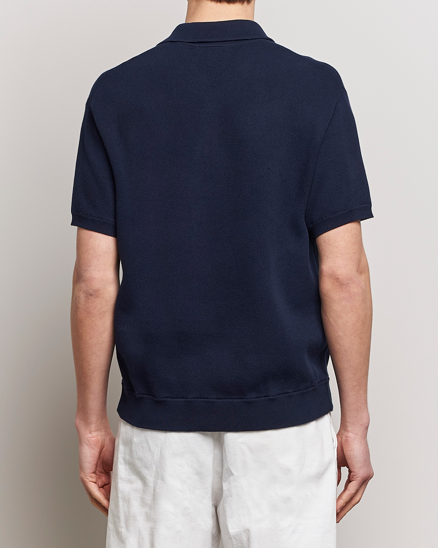 Herren | Poloshirts | Lacoste | Relaxed Fit Moss Stitched Knitted Polo Navy