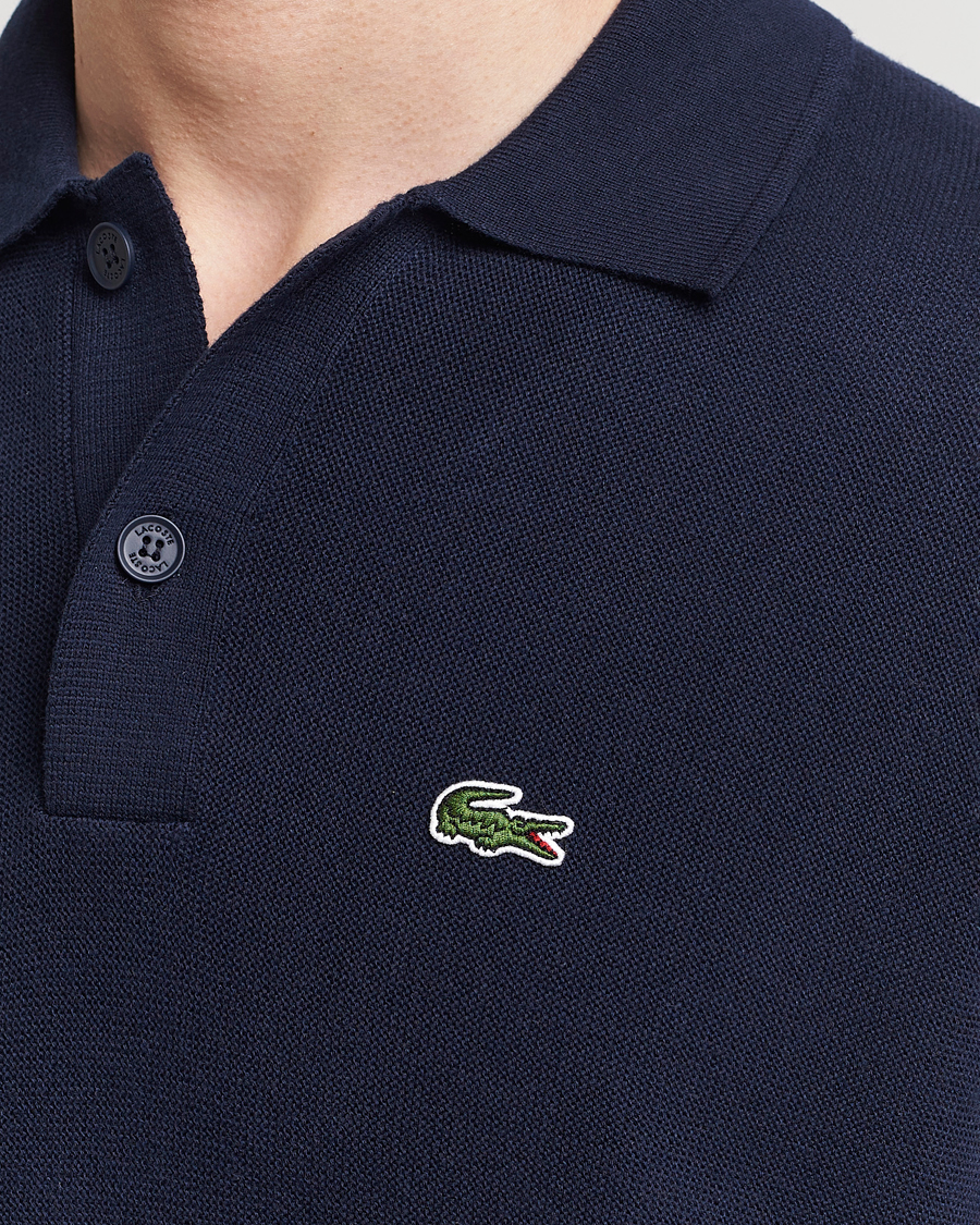 Herren | Poloshirts | Lacoste | Relaxed Fit Moss Stitched Knitted Polo Navy