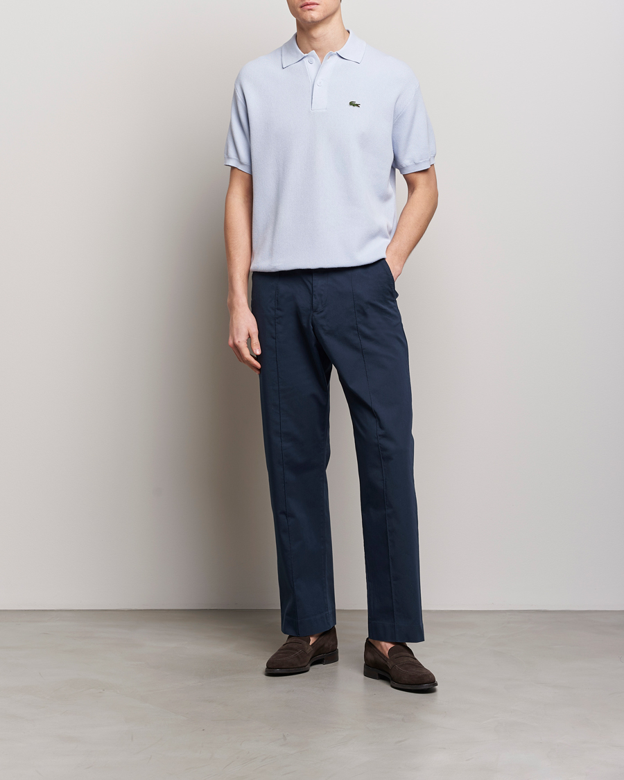 Herren | Poloshirts | Lacoste | Relaxed Fit Moss Stitched Knitted Polo Phoenix Blue