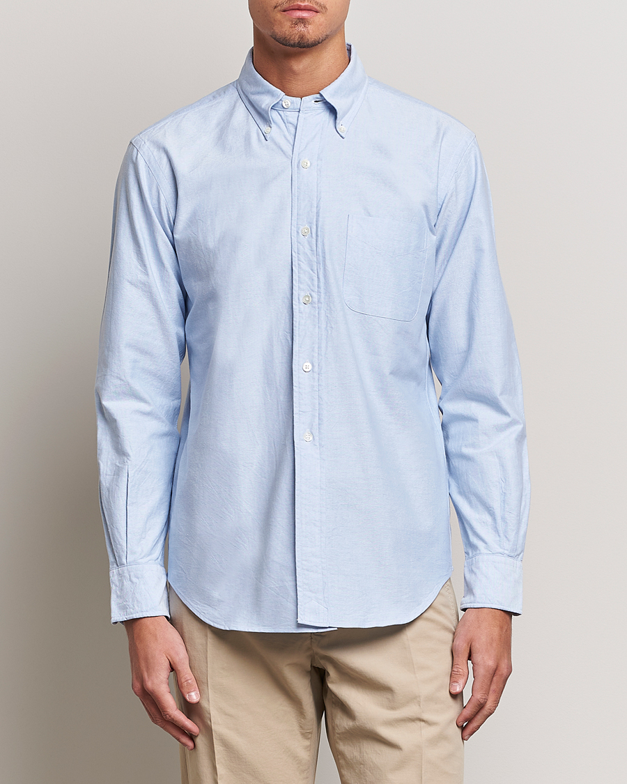 Herren | Kleidung | Kamakura Shirts | Vintage Ivy Oxford Button Down Shirt Light Blue