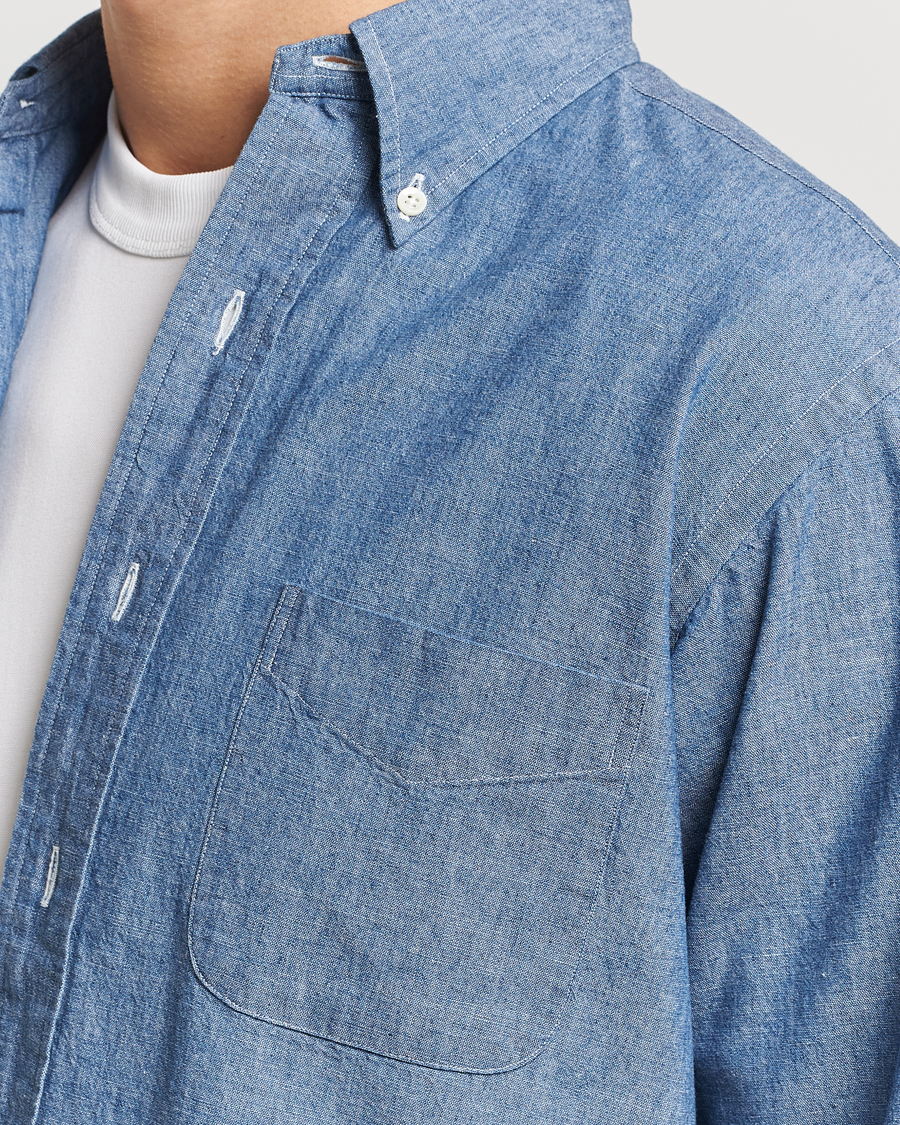 Herren | Hemden | Kamakura Shirts | Vintage Ivy Chambray Button Down Shirt Blue