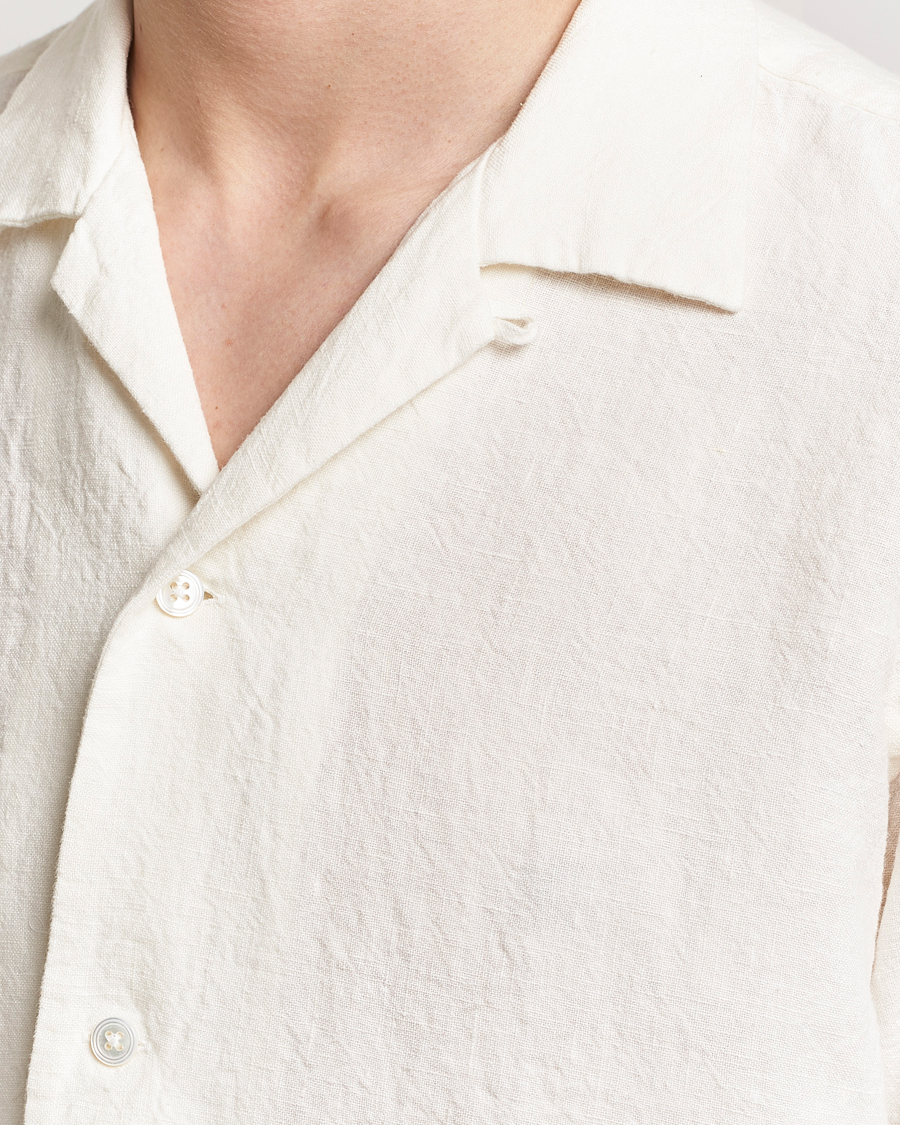 Herren | Hemden | Kamakura Shirts | Vintage Ivy Heavy Linen Beach Shirt White