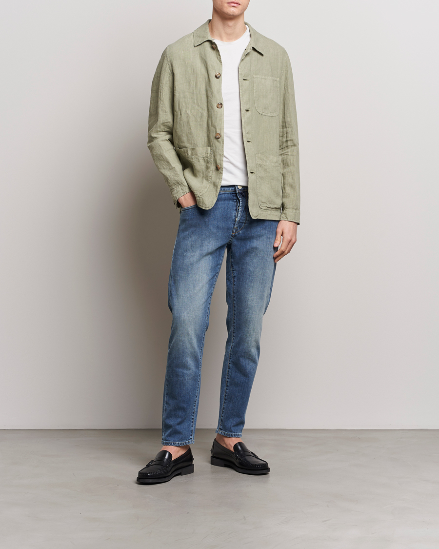 Herren | Jeans | Incotex | 5-Pocket Stretch Denim Medium Blue