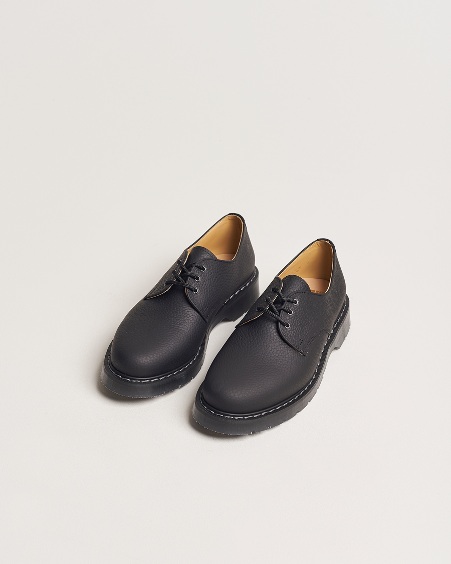 Herren | Handgefertigte Schuhe | Solovair | 3 Eye Gibson Shoe Black Grain