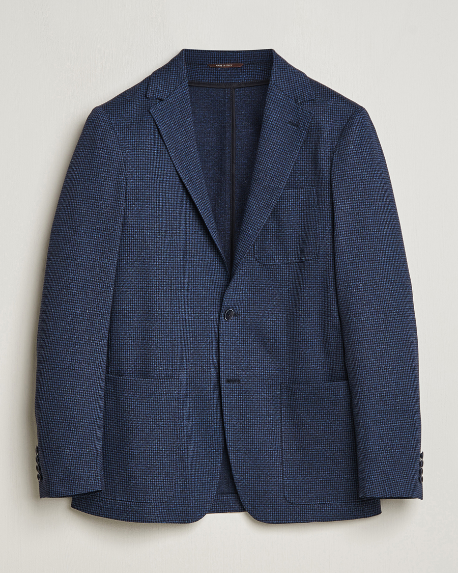 Herren | Sakkos | Canali | Micro Check Jersey Blazer Navy