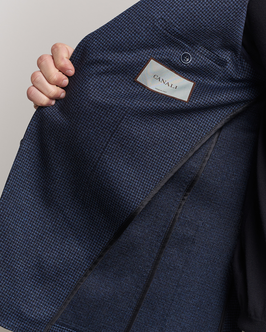 Herren | Sakkos | Canali | Micro Check Jersey Blazer Navy