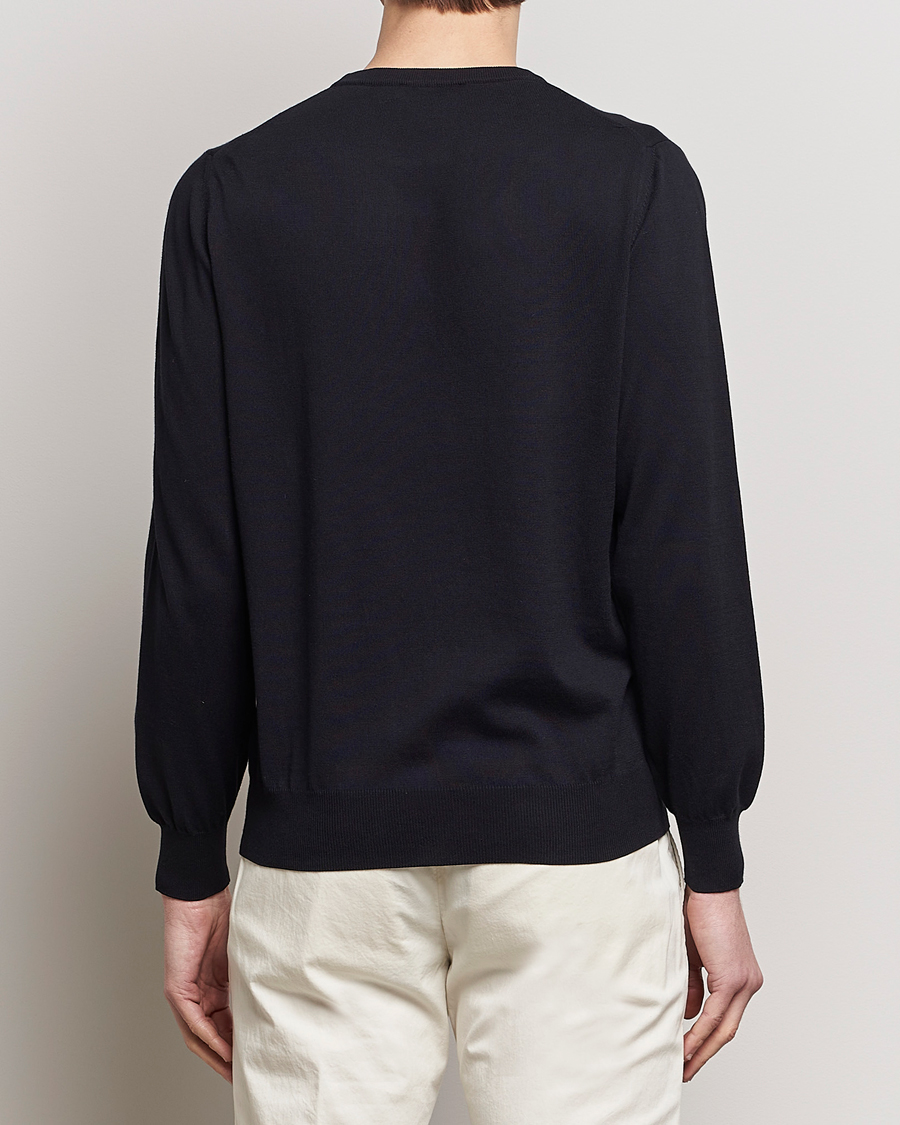 Herren | Pullover | Canali | Cotton Crew Neck Pullover Black