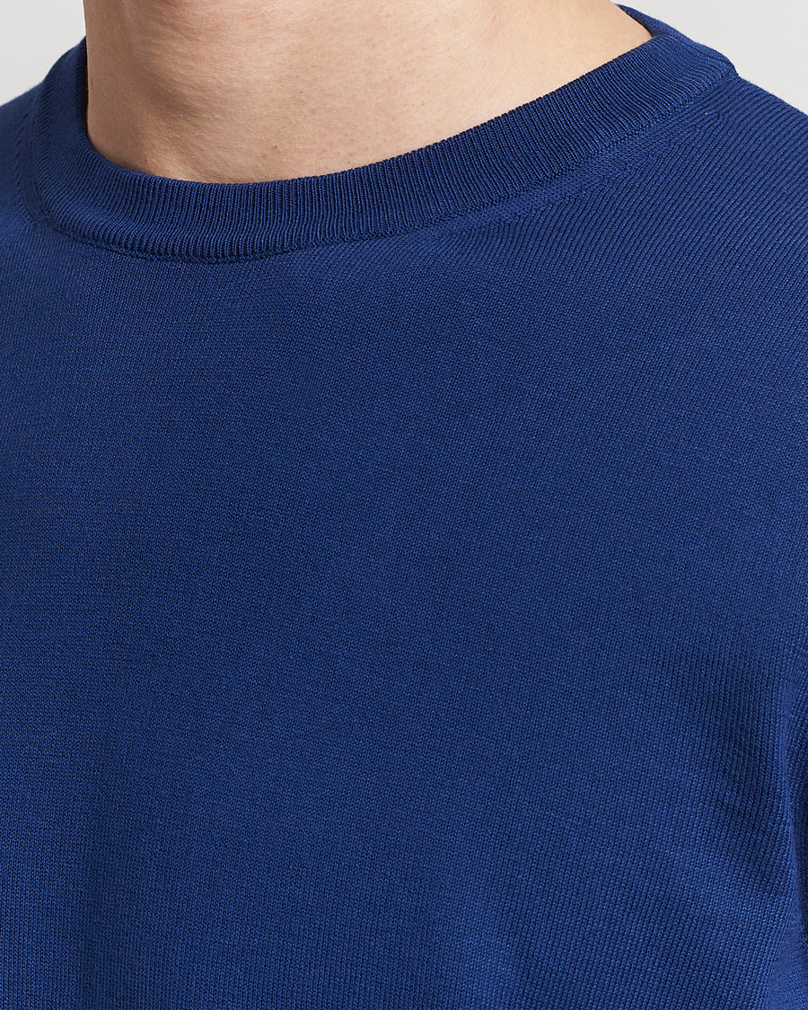 Herren | Pullover | Canali | Cotton Crew Neck Pullover Royal Blue
