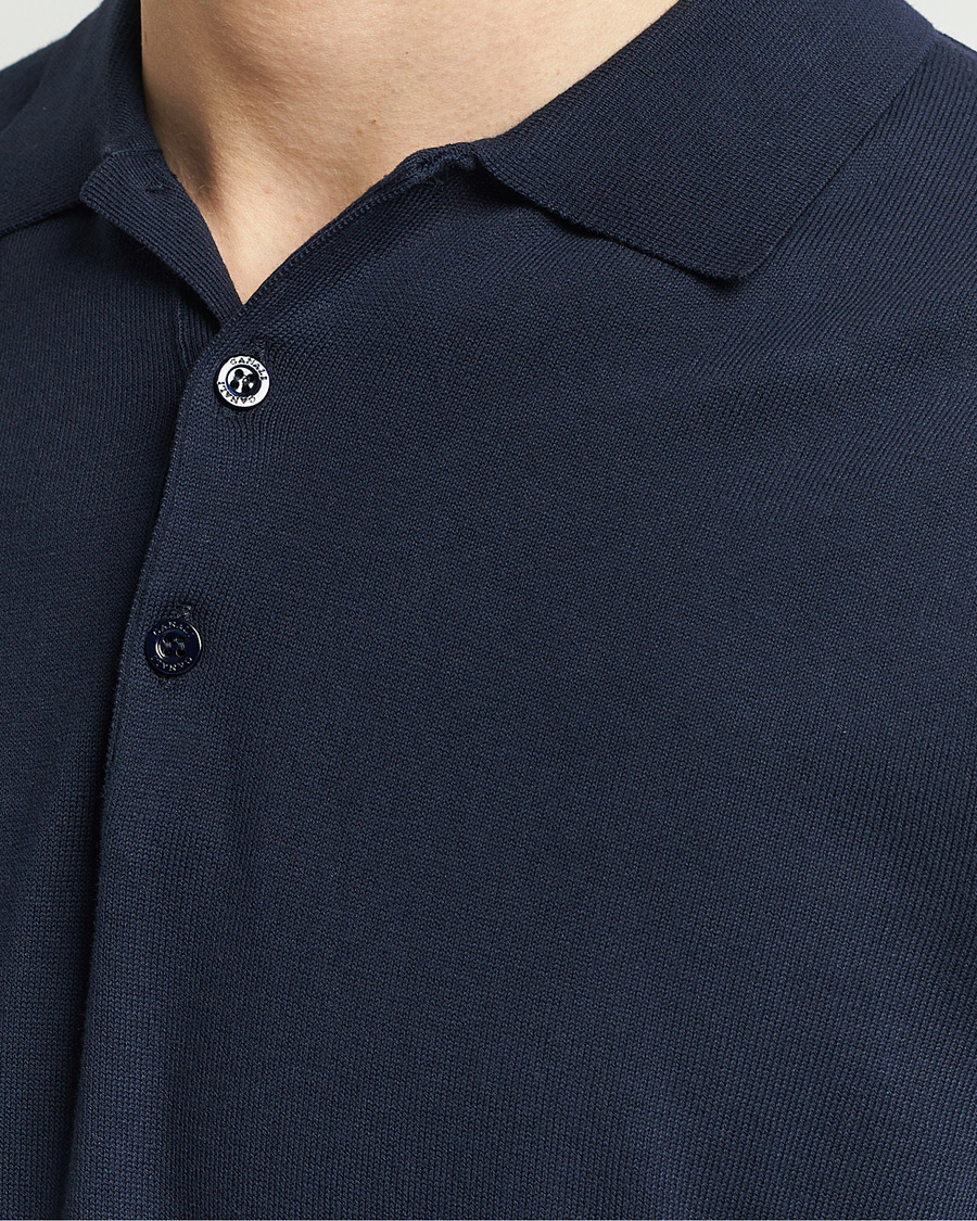 Herren | Poloshirts | Canali | Cotton Short Sleeve Polo Navy