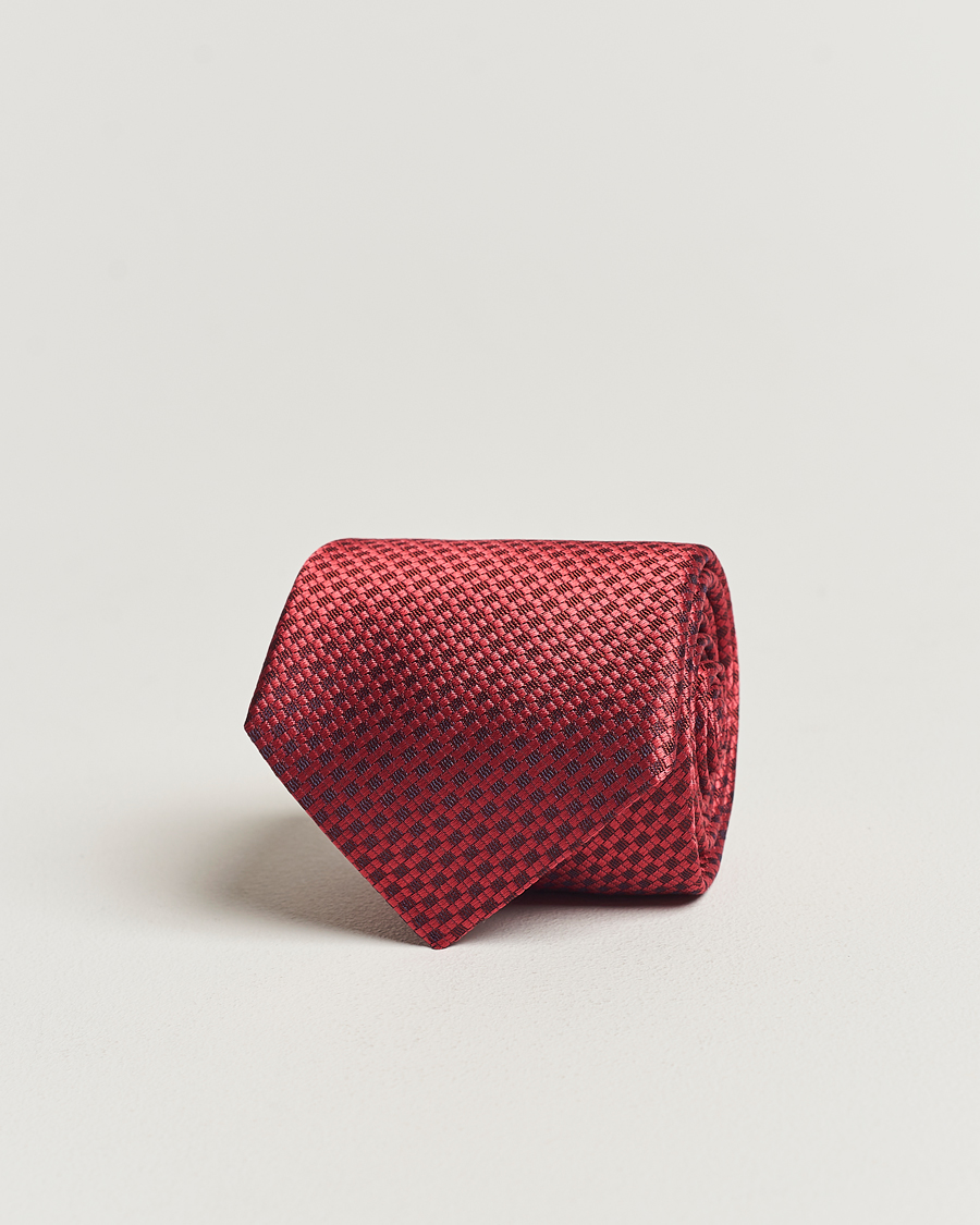 Herren | Canali Microstructure Silk Tie Red | Canali | Microstructure Silk Tie Red