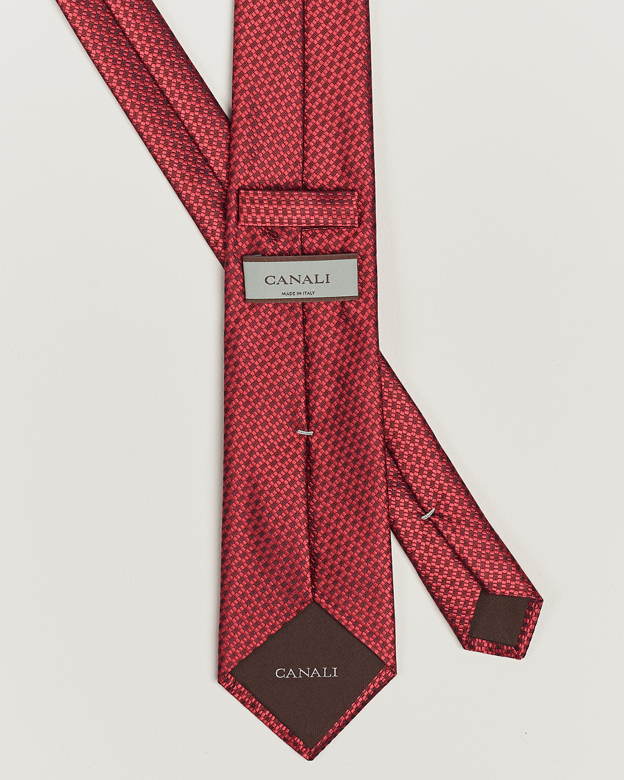 Herren | Krawatten | Canali | Microstructure Silk Tie Red