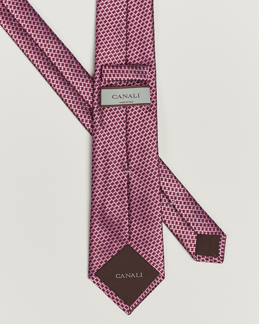 Herren | Canali Microstructure Silk Tie Pink | Canali | Microstructure Silk Tie Pink