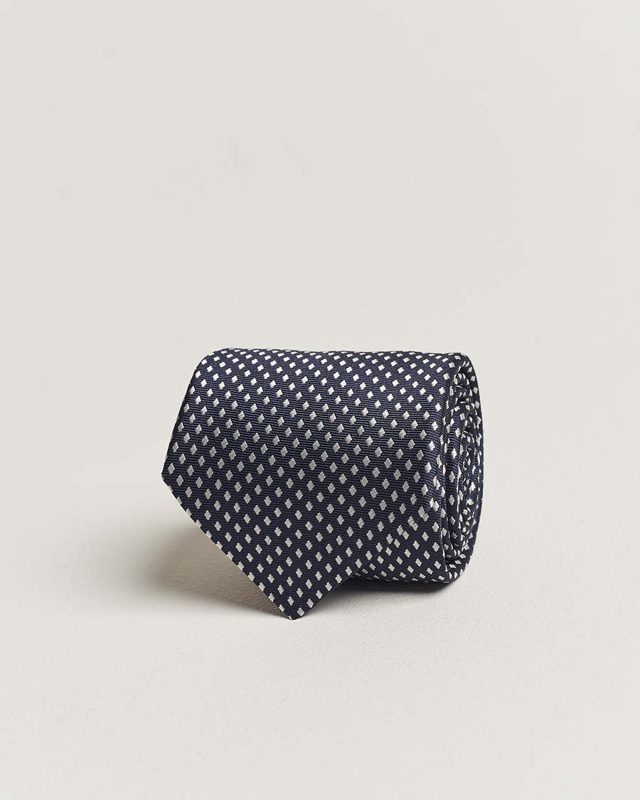 Herren | Canali Micro Dot Silk Tie Navy | Canali | Micro Dot Silk Tie Navy
