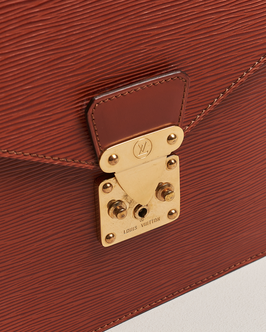 Herren | Louis Vuitton Pre-Owned Senateur Epi Leather Document Case Brown | Louis Vuitton Pre-Owned | Senateur Epi Leather Document Case Brown