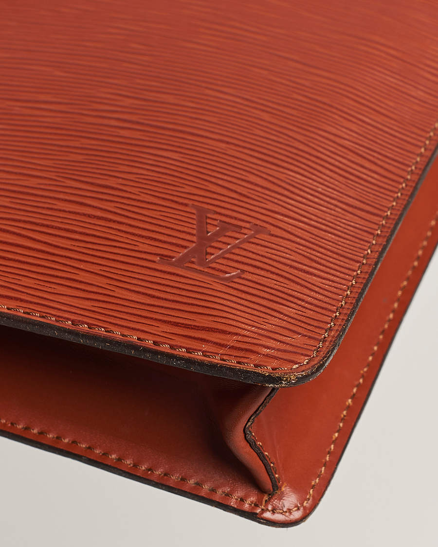 Herren | Louis Vuitton Pre-Owned Senateur Epi Leather Document Case Brown | Louis Vuitton Pre-Owned | Senateur Epi Leather Document Case Brown
