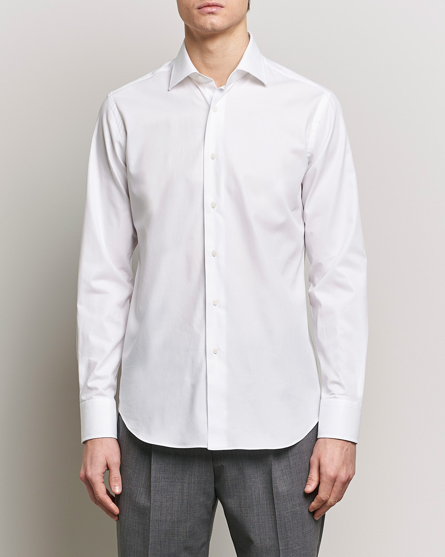 Herren | Formelle Hemden | Grigio | Cotton Twill Dress Shirt White