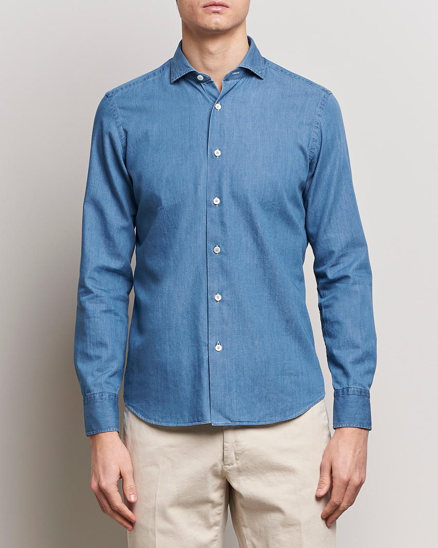 Herren | Jeanshemden | Grigio | Denim Shirt Medium Blue