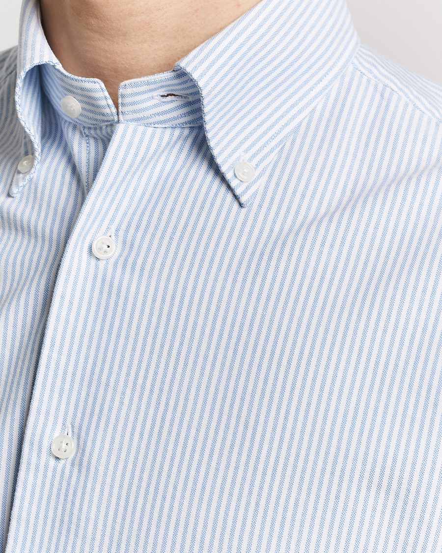Herren | Hemden | Grigio | Oxford Button Down Shirt Light Blue Stripe