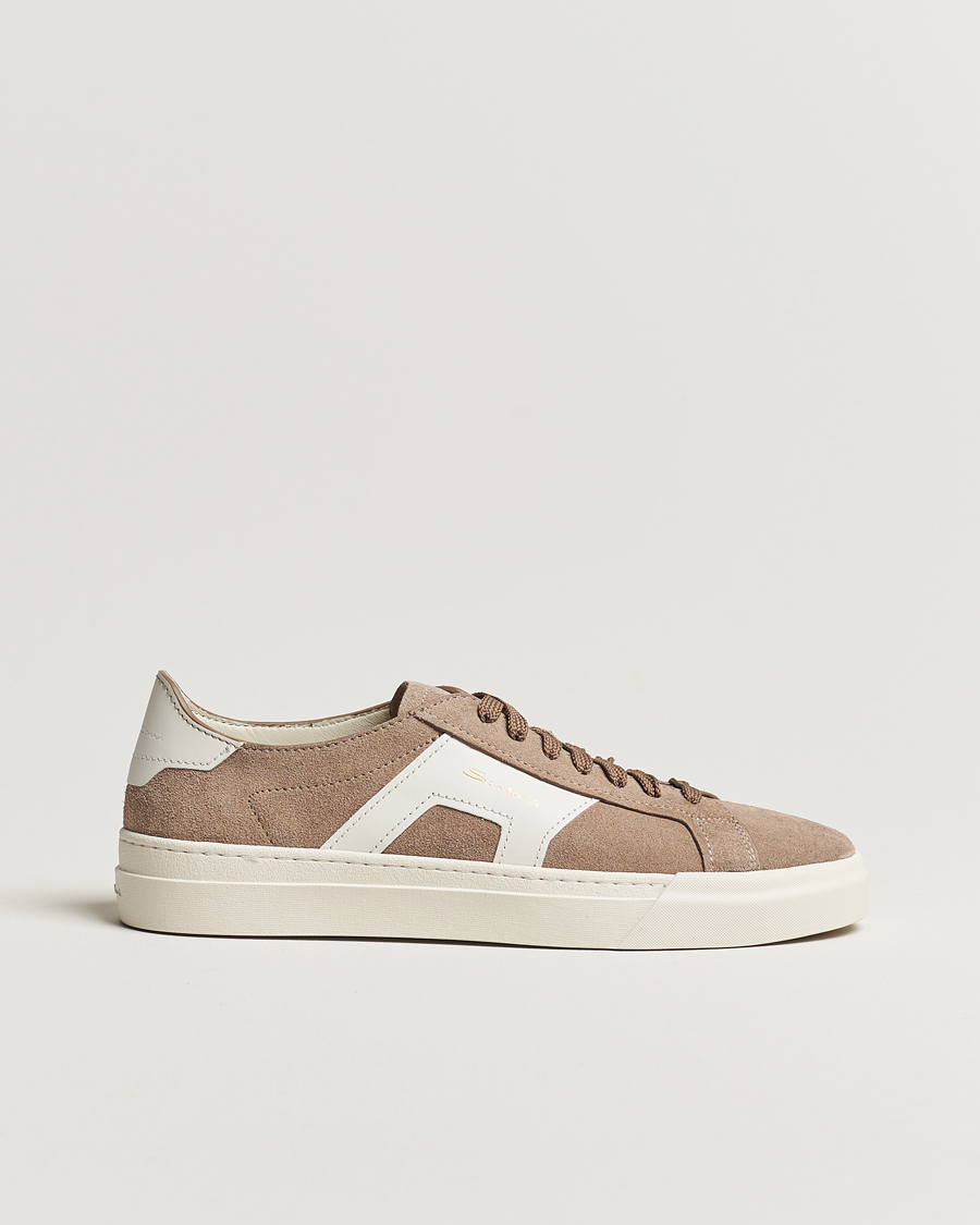 Herren | Santoni Double Buckle Sneakers Grey Suede | Santoni | Double Buckle Sneakers Grey Suede