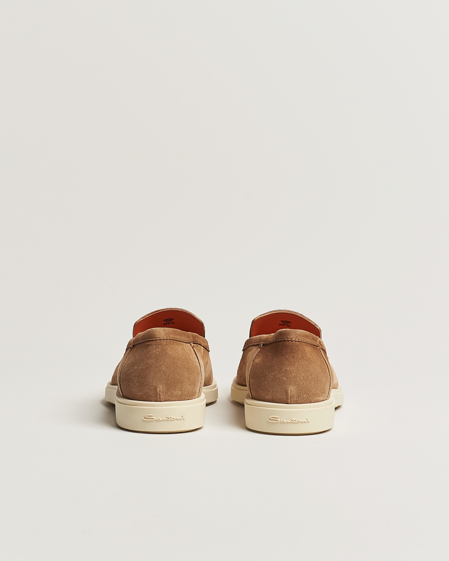 Herren | Santoni Summer Loafers Beige Suede | Santoni | Summer Loafers Beige Suede