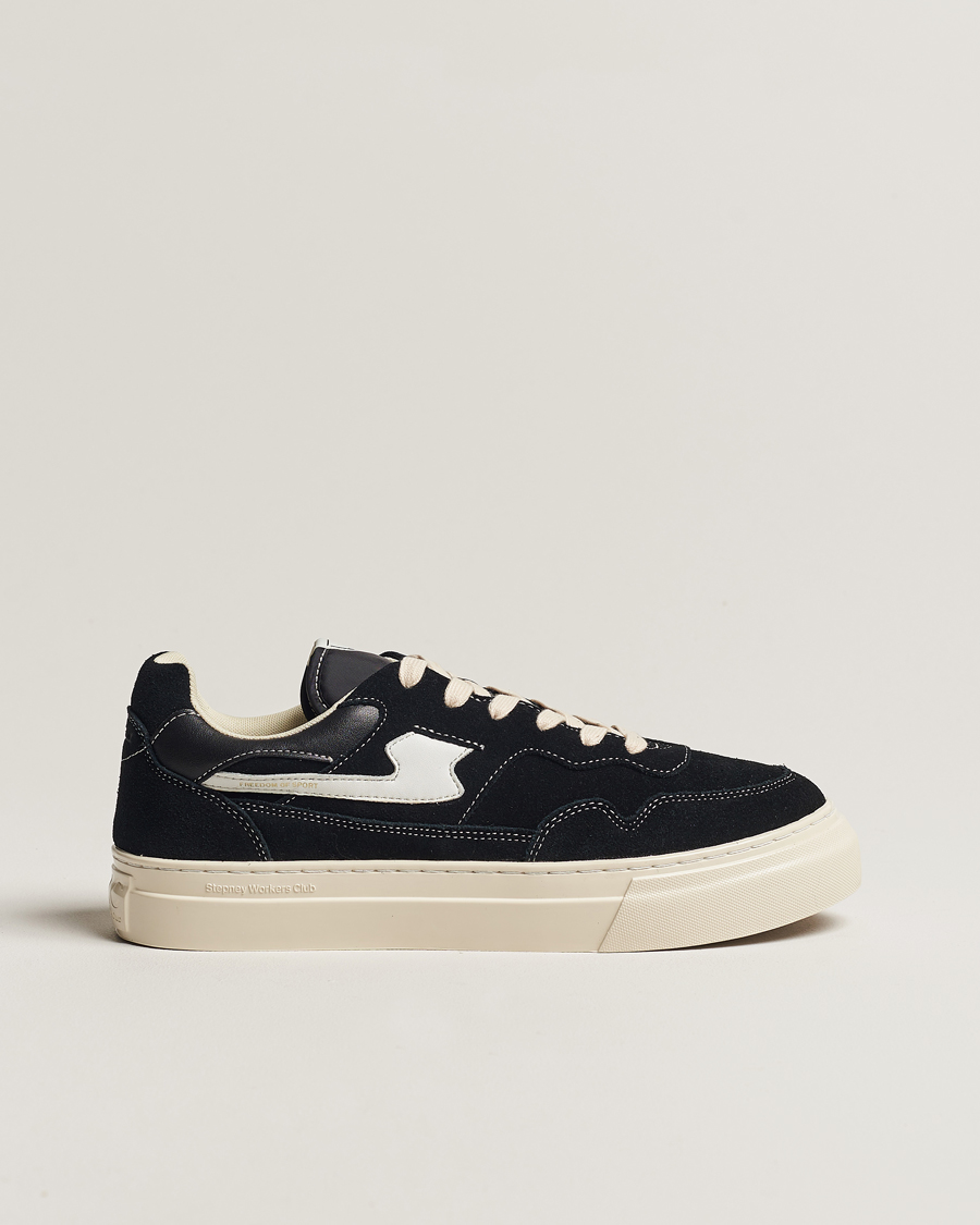 Herren | Stepney Workers Club Pearl S-Strike Suede Sneaker Black/White | Stepney Workers Club | Pearl S-Strike Suede Sneaker Black/White