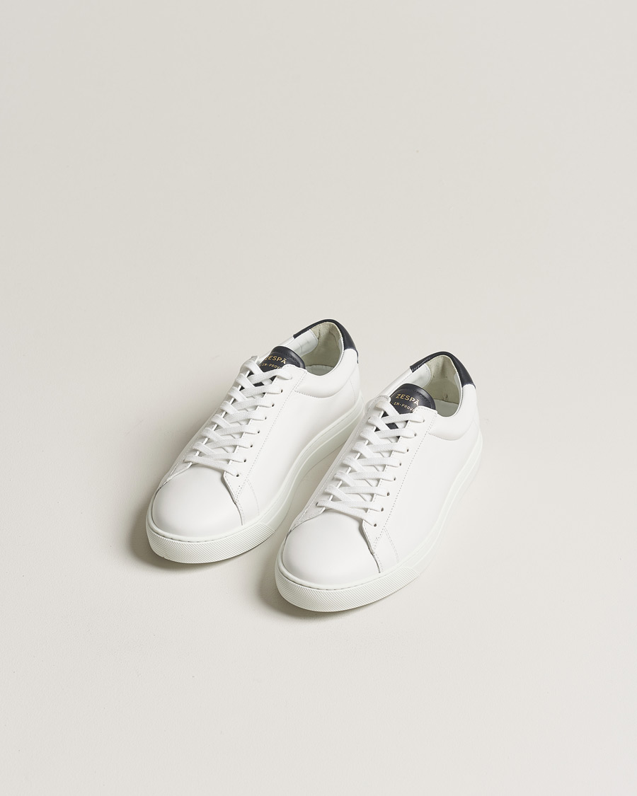 Herren | Summer | Zespà | ZSP4 Nappa Leather Sneakers White/Navy