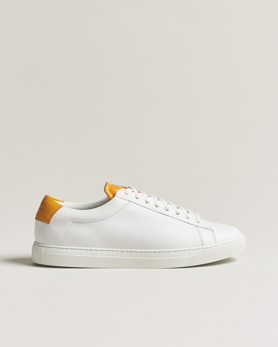 Herren | Zespà ZSP4 Nappa Leather Sneakers White/Yellow | Zespà | ZSP4 Nappa Leather Sneakers White/Yellow