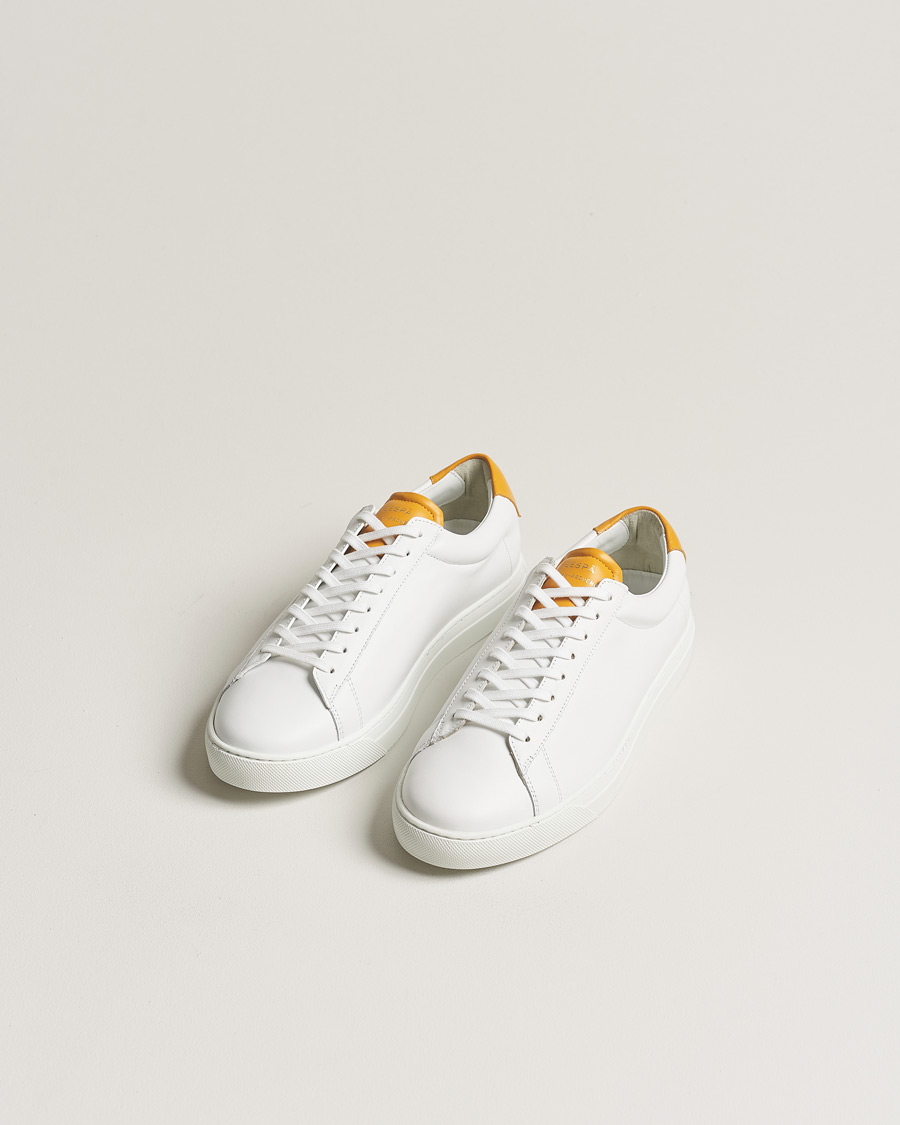 Herren | Weiße Sneakers | Zespà | ZSP4 Nappa Leather Sneakers White/Yellow