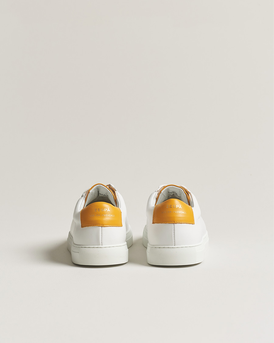 Herren | Zespà ZSP4 Nappa Leather Sneakers White/Yellow | Zespà | ZSP4 Nappa Leather Sneakers White/Yellow