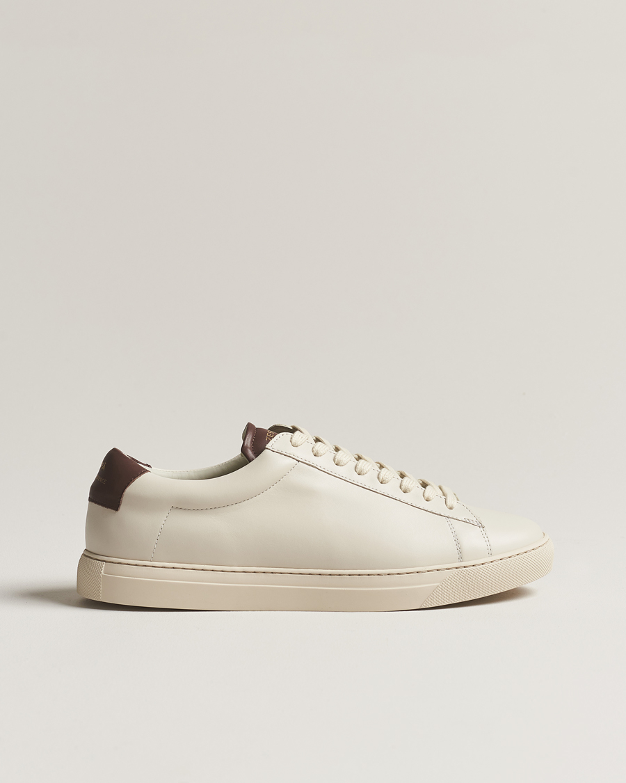 Herren | Zespà ZSP4 Nappa Leather Sneakers Off White/Brown | Zespà | ZSP4 Nappa Leather Sneakers Off White/Brown