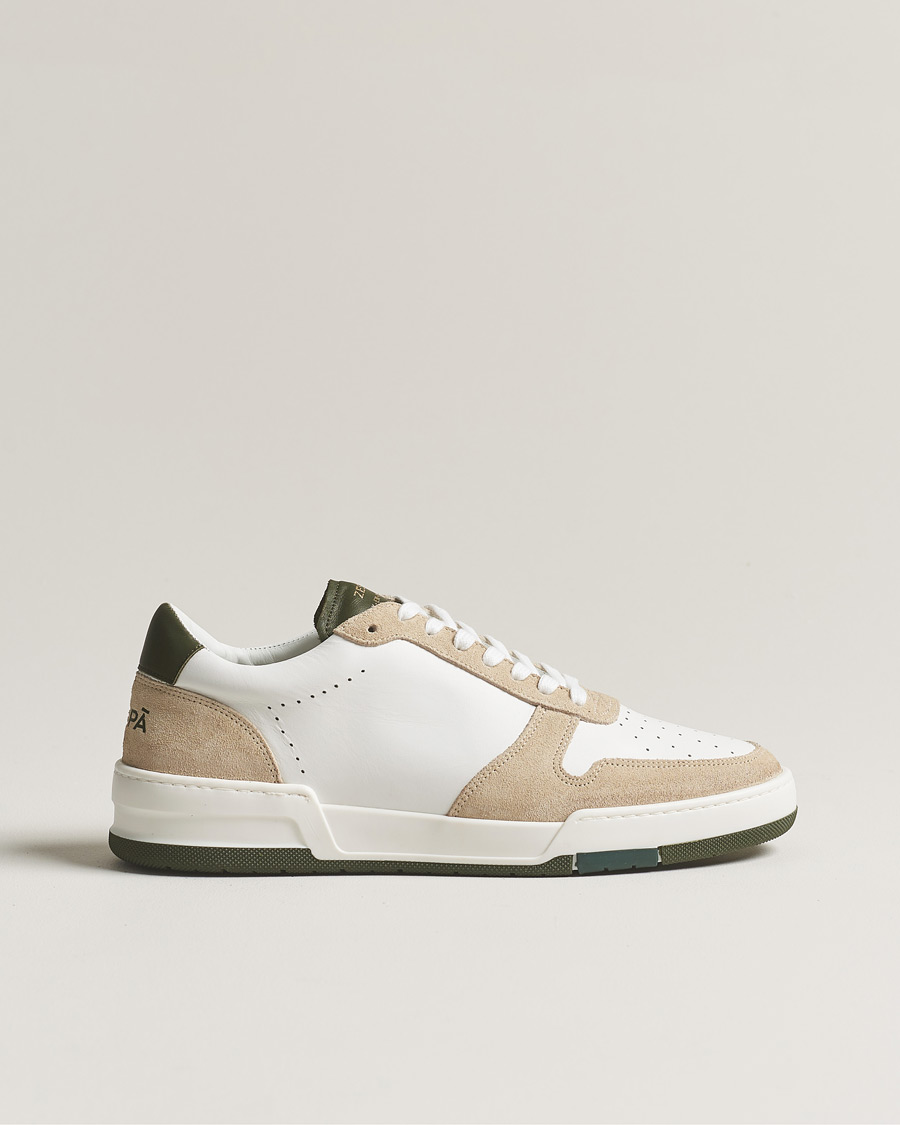 Herren | Zespà ZSP23 MAX Nappa/Suede Sneakers Off White/Khaki | Zespà | ZSP23 MAX Nappa/Suede Sneakers Off White/Khaki
