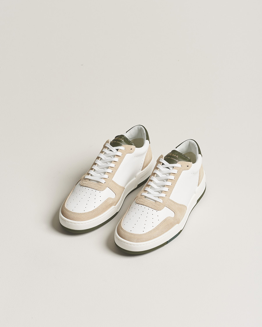 Herren | Zespà ZSP23 MAX Nappa/Suede Sneakers Off White/Khaki | Zespà | ZSP23 MAX Nappa/Suede Sneakers Off White/Khaki