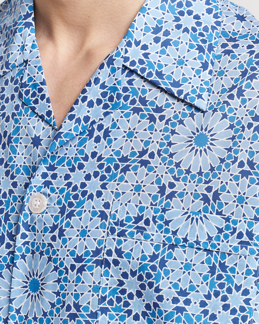 Herren | Schlafanzüge & Bademäntel | Derek Rose | Shortie Printed Cotton Pyjama Set Blue