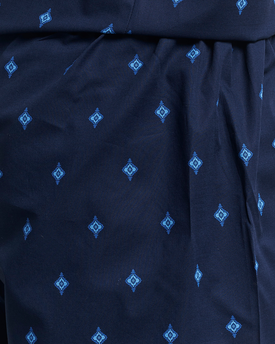 Herren | Schlafanzüge & Bademäntel | Derek Rose | Shortie Printed Cotton Pyjama Set Navy