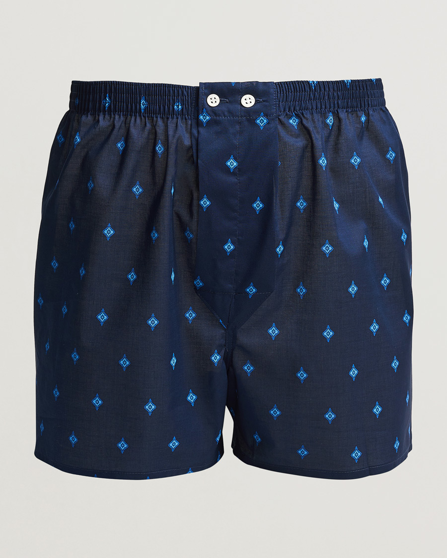 Herren | Unterwäsche | Derek Rose | Classic Fit Woven Cotton Boxer Shorts Navy
