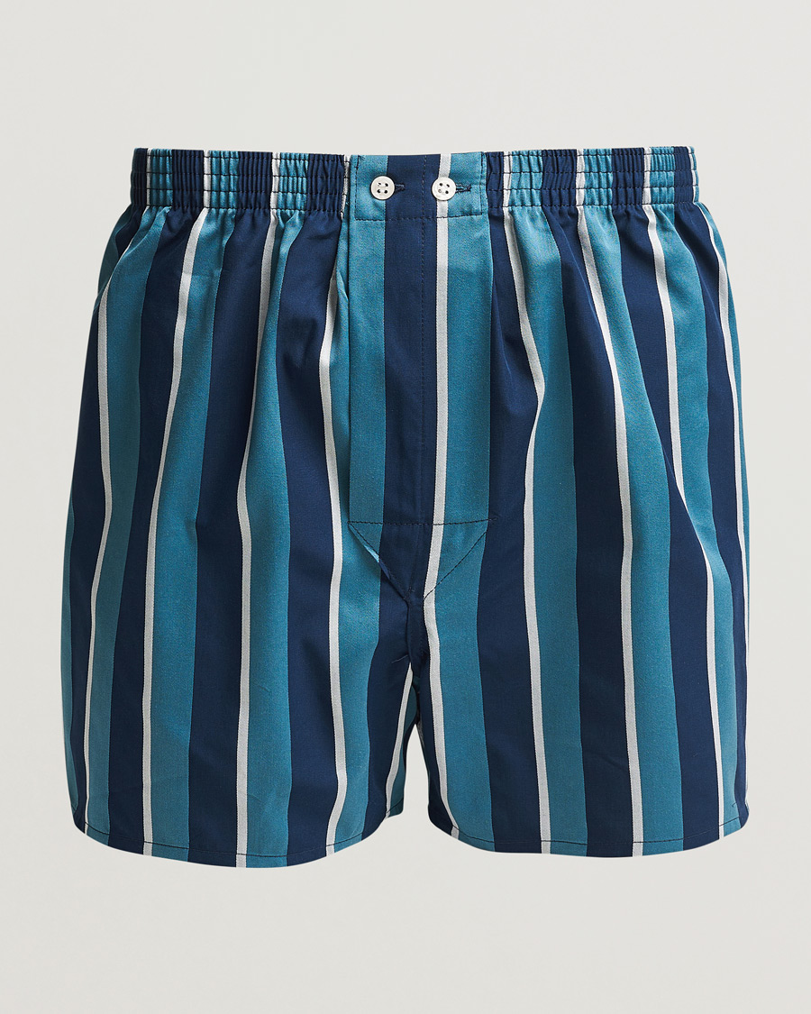 Herren | Unterwäsche | Derek Rose | Classic Fit Woven Cotton Boxer Shorts Teal