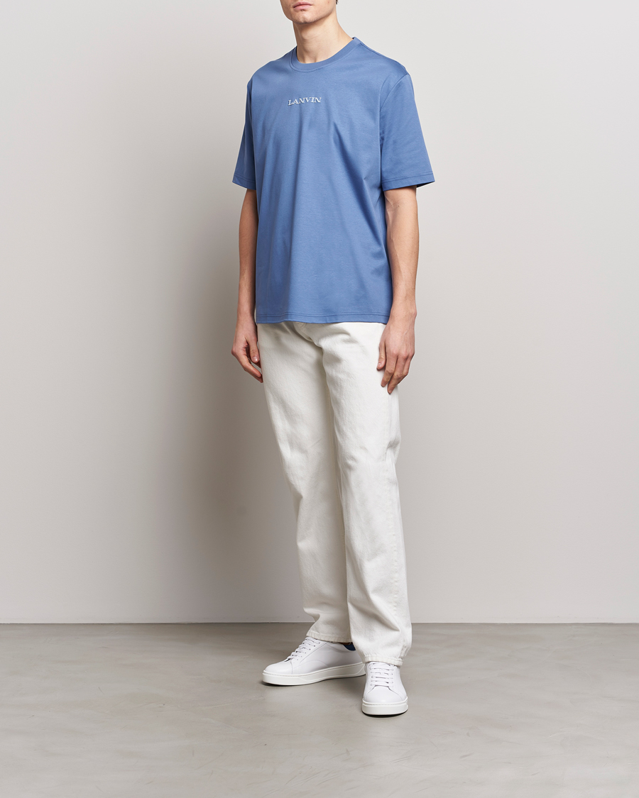 Herren | T-Shirts | Lanvin | Embroidered Logo T-Shirt Cornflower