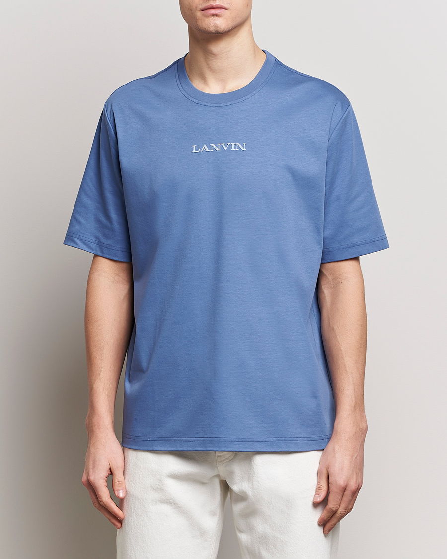 Herren | Lanvin | Lanvin | Embroidered Logo T-Shirt Cornflower