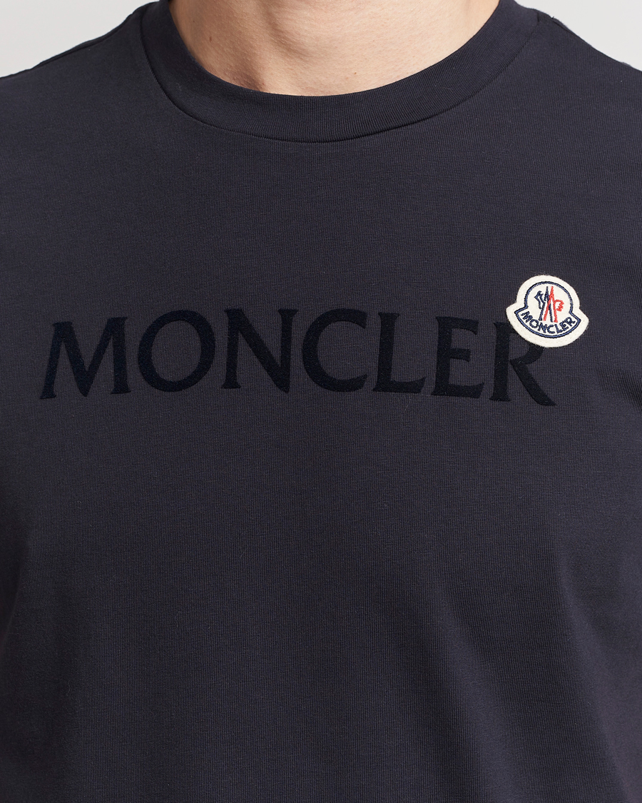 Herren | T-Shirts | Moncler | Lettering Logo T-Shirt Navy