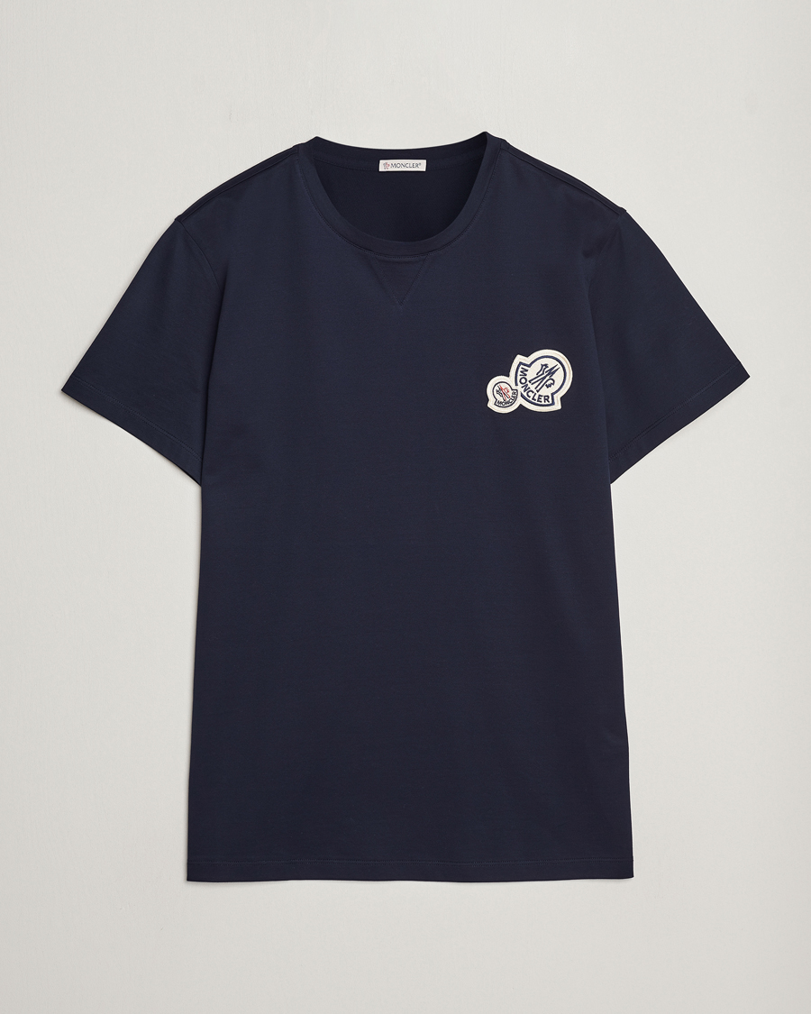 Herren | T-Shirts | Moncler | Double Logo T-Shirt Navy