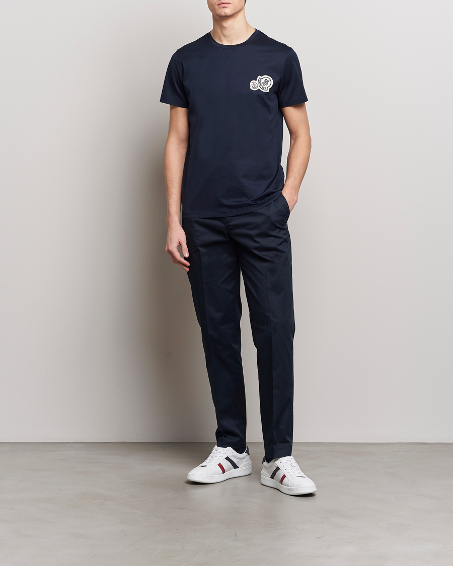 Herren | T-Shirts | Moncler | Double Logo T-Shirt Navy