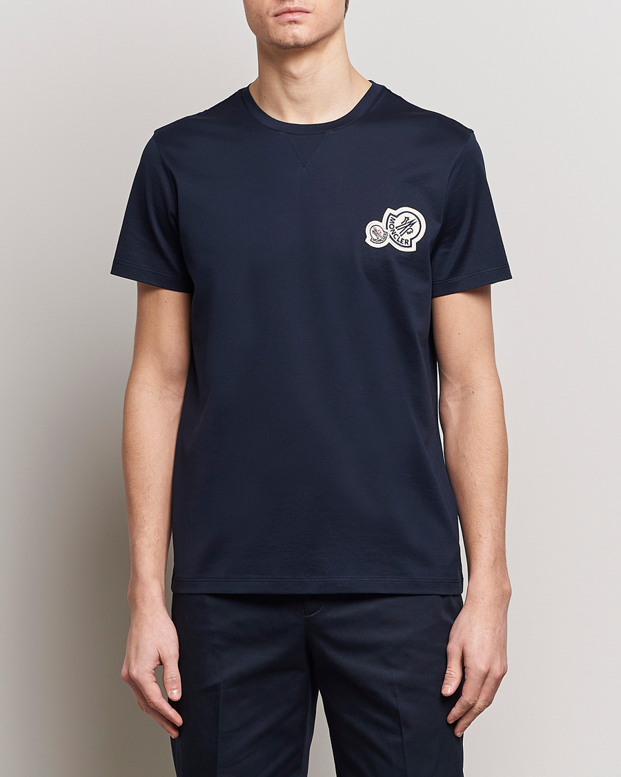 Herren | Kurzarm T-Shirt | Moncler | Double Logo T-Shirt Navy
